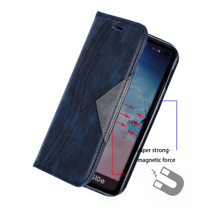 For Galaxy S10e Splicing Color Magnetic Hem Horizontal Flip Leather Case with Holder & Card Slots