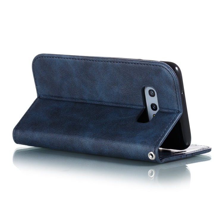For Galaxy S10e Splicing Color Magnetic Hem Horizontal Flip Leather Case with Holder & Card Slots