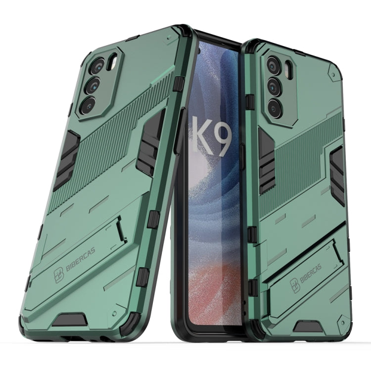 For OPPO K9 Pro Punk Armor 2 in 1 PC + TPU Shockproof Phone Case with Invisible Holder