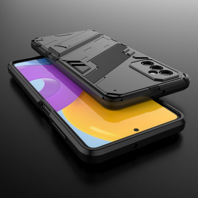 For Samsung Galaxy M52 5G Punk Armor 2 in 1 PC + TPU Shockproof Phone Case with Invisible Holder