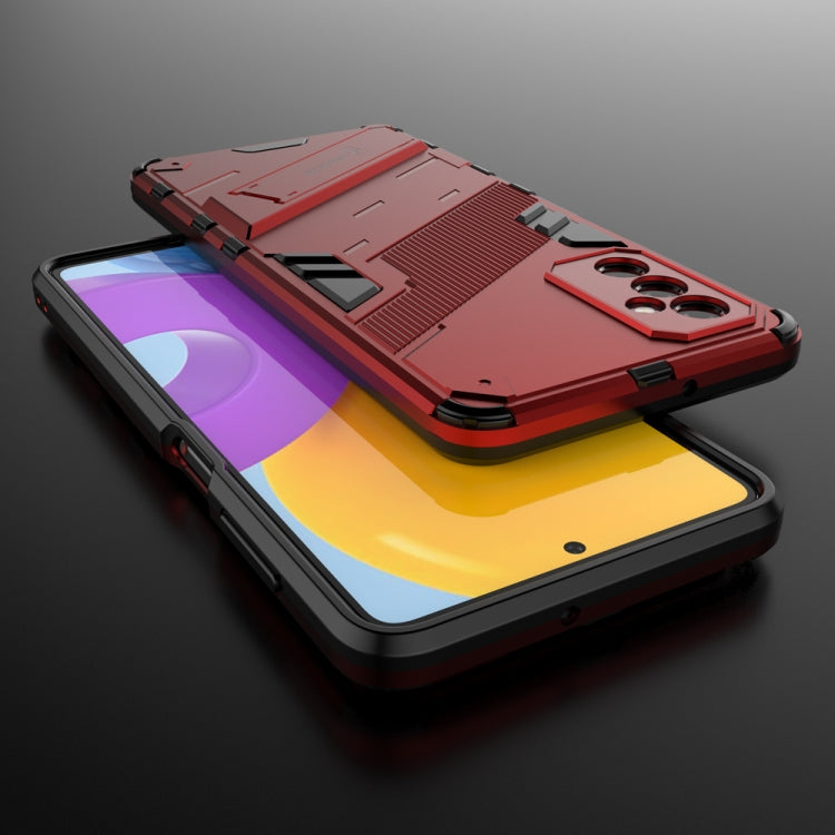 For Samsung Galaxy M52 5G Punk Armor 2 in 1 PC + TPU Shockproof Phone Case with Invisible Holder