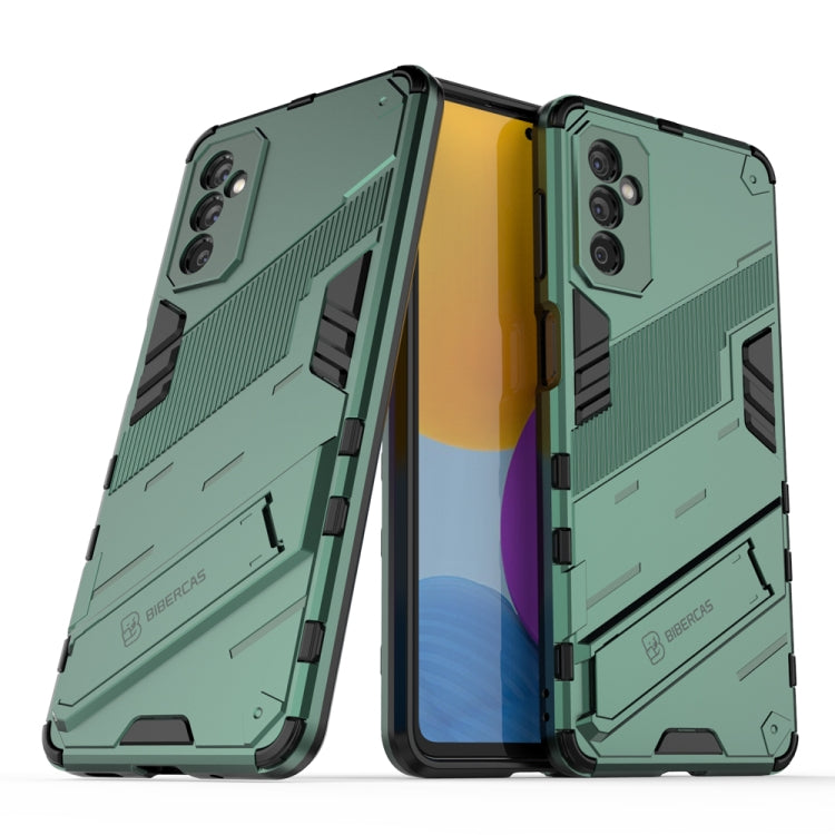 For Samsung Galaxy M52 5G Punk Armor 2 in 1 PC + TPU Shockproof Phone Case with Invisible Holder