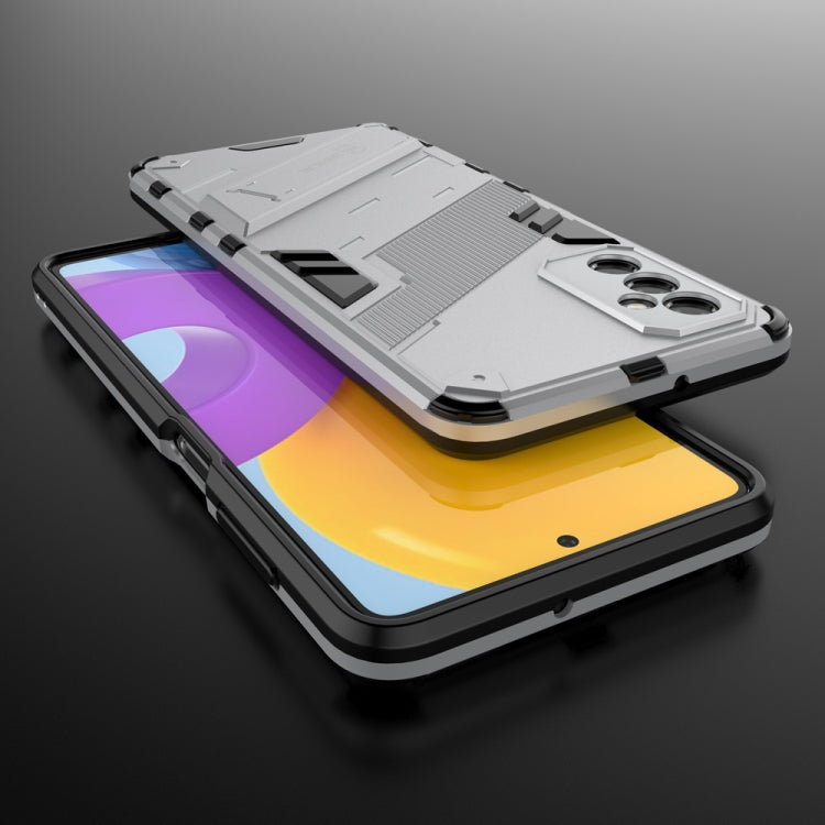 For Samsung Galaxy M52 5G Punk Armor 2 in 1 PC + TPU Shockproof Phone Case with Invisible Holder
