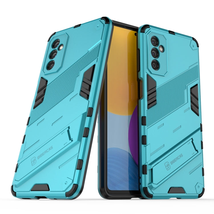 For Samsung Galaxy M52 5G Punk Armor 2 in 1 PC + TPU Shockproof Phone Case with Invisible Holder