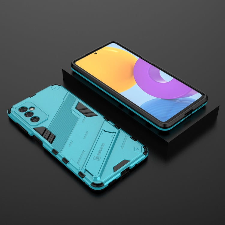 For Samsung Galaxy M52 5G Punk Armor 2 in 1 PC + TPU Shockproof Phone Case with Invisible Holder