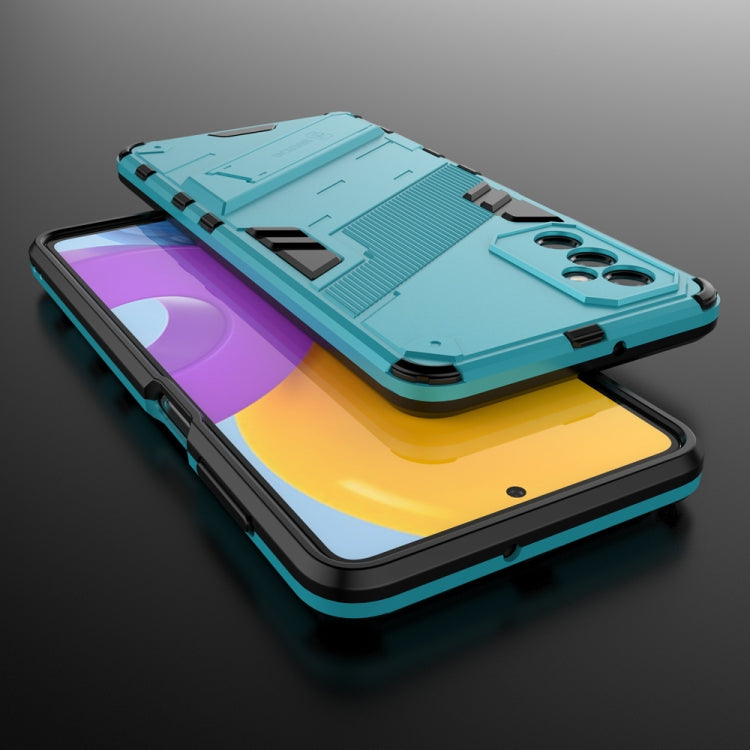 For Samsung Galaxy M52 5G Punk Armor 2 in 1 PC + TPU Shockproof Phone Case with Invisible Holder