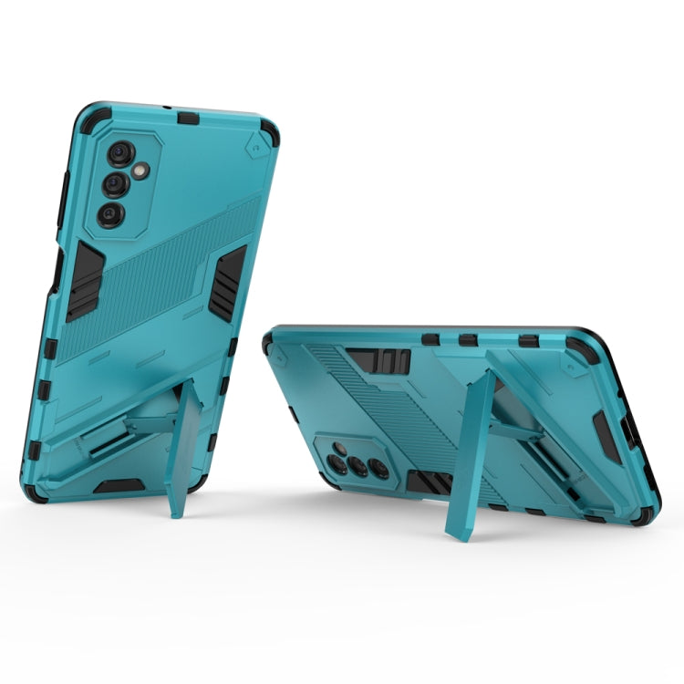 For Samsung Galaxy M52 5G Punk Armor 2 in 1 PC + TPU Shockproof Phone Case with Invisible Holder