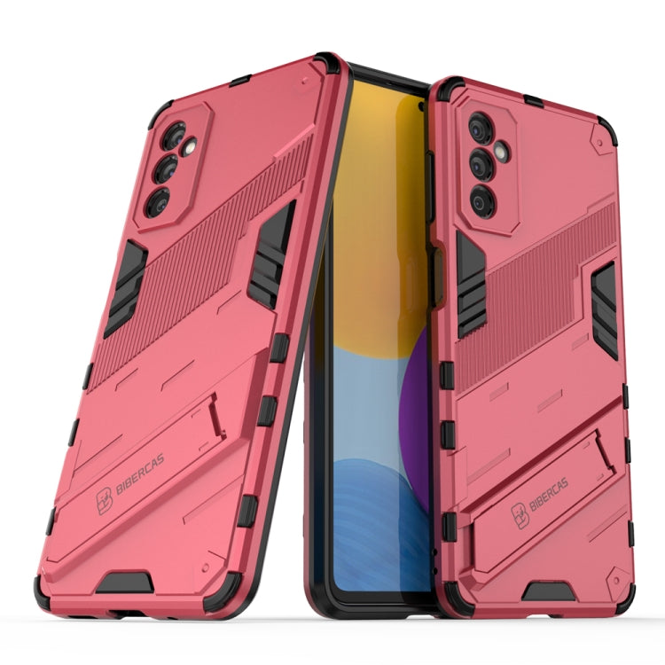 For Samsung Galaxy M52 5G Punk Armor 2 in 1 PC + TPU Shockproof Phone Case with Invisible Holder