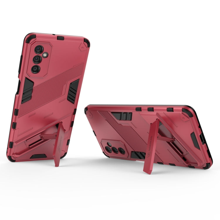 For Samsung Galaxy M52 5G Punk Armor 2 in 1 PC + TPU Shockproof Phone Case with Invisible Holder