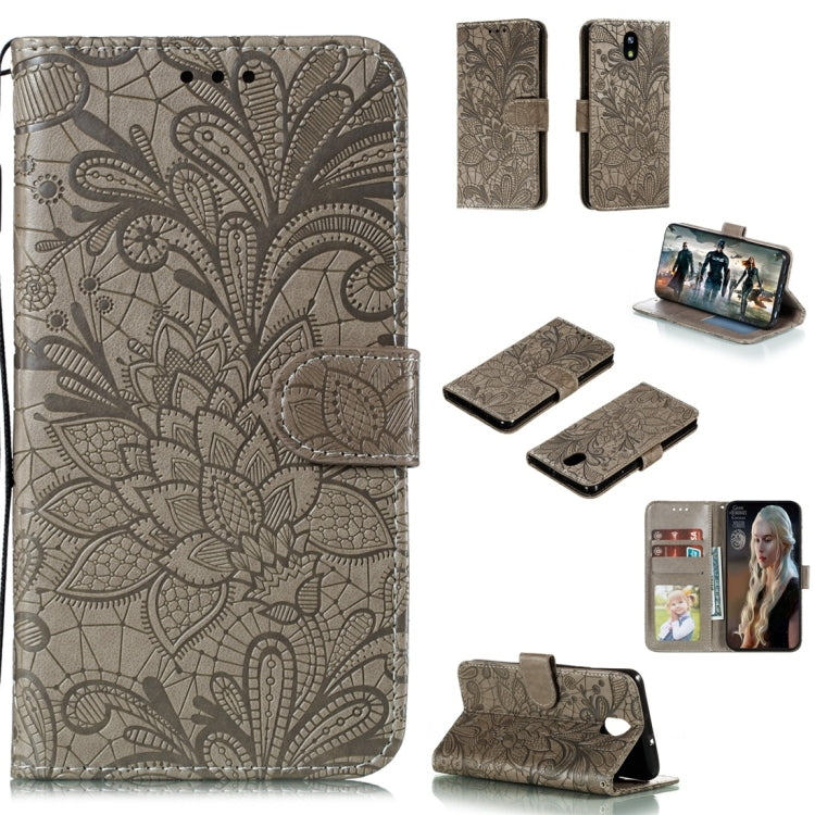 For LG K30 Lace Flower Horizontal Flip Leather Case with Holder & Card Slots & Wallet & Photo Frame