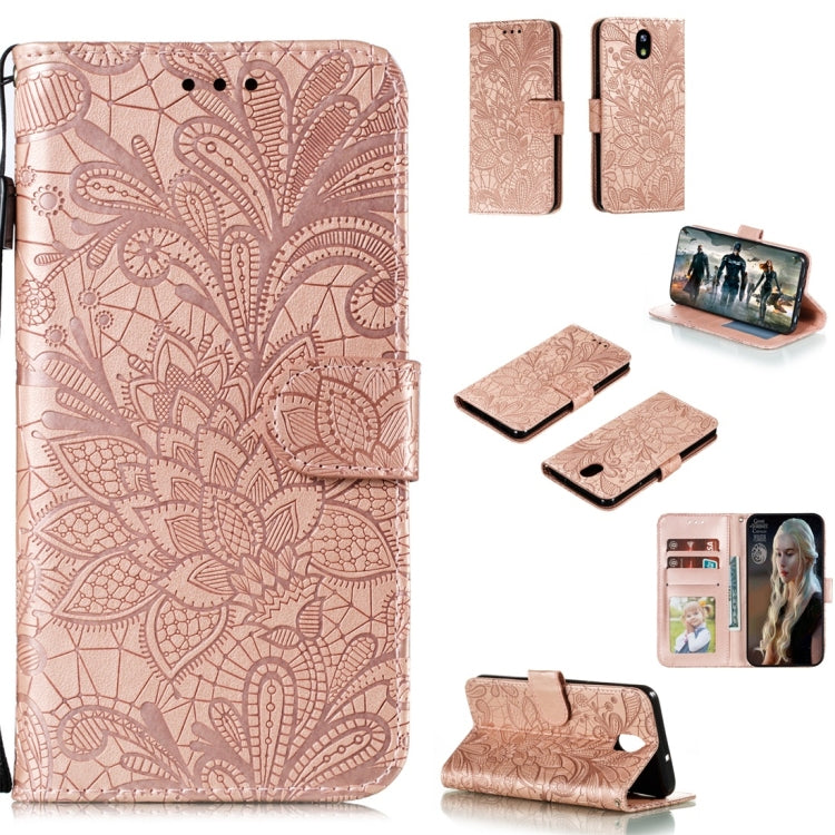 For LG K30 Lace Flower Horizontal Flip Leather Case with Holder & Card Slots & Wallet & Photo Frame
