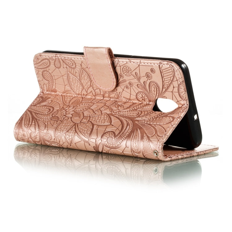 For LG K30 Lace Flower Horizontal Flip Leather Case with Holder & Card Slots & Wallet & Photo Frame