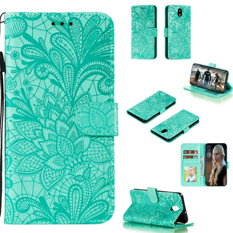 For LG K30 Lace Flower Horizontal Flip Leather Case with Holder & Card Slots & Wallet & Photo Frame