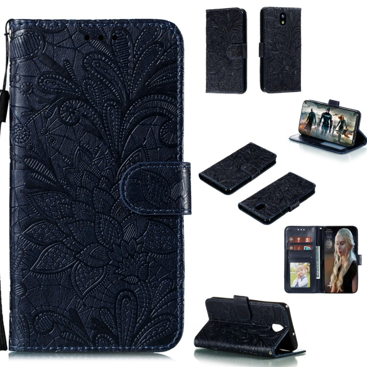 For LG K30 Lace Flower Horizontal Flip Leather Case with Holder & Card Slots & Wallet & Photo Frame