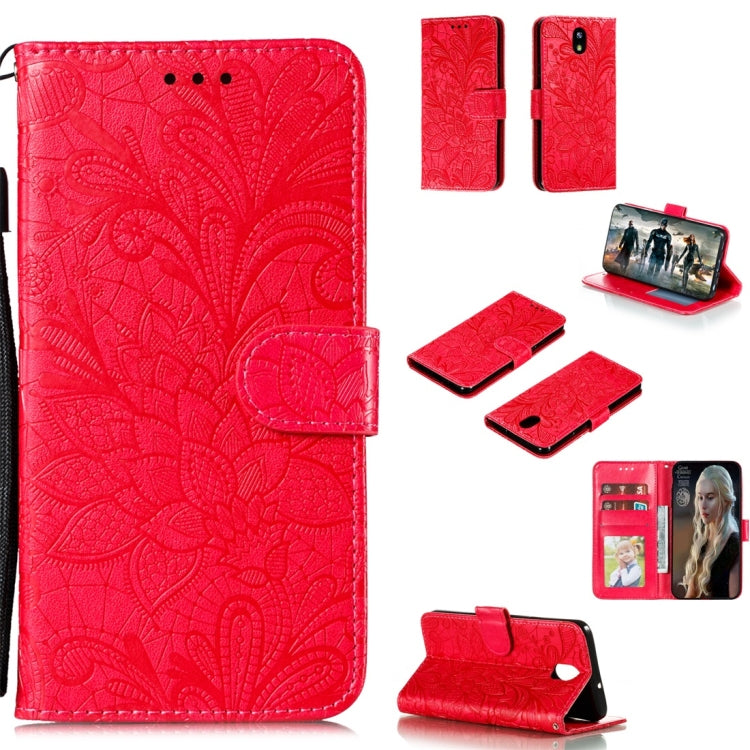For LG K30 Lace Flower Horizontal Flip Leather Case with Holder & Card Slots & Wallet & Photo Frame
