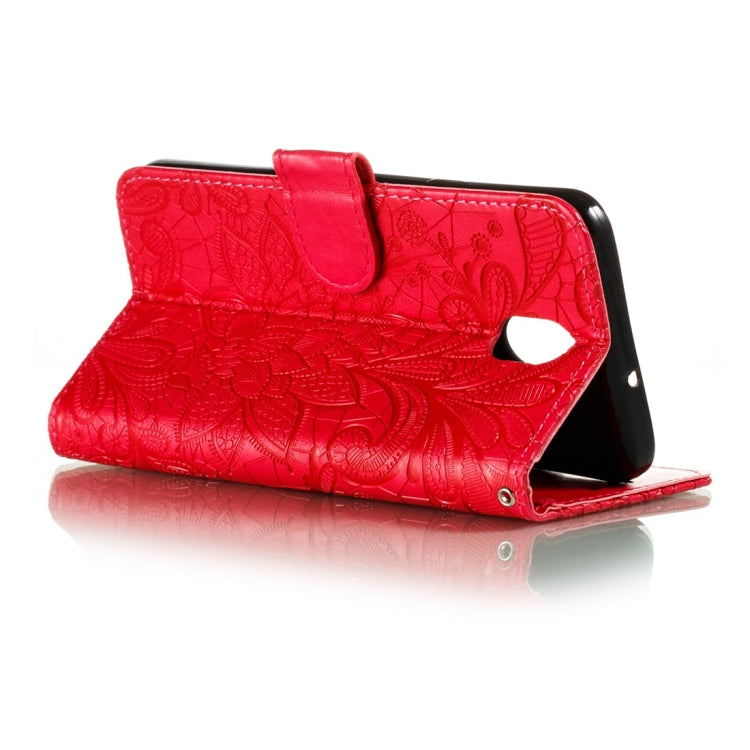 For LG K30 Lace Flower Horizontal Flip Leather Case with Holder & Card Slots & Wallet & Photo Frame