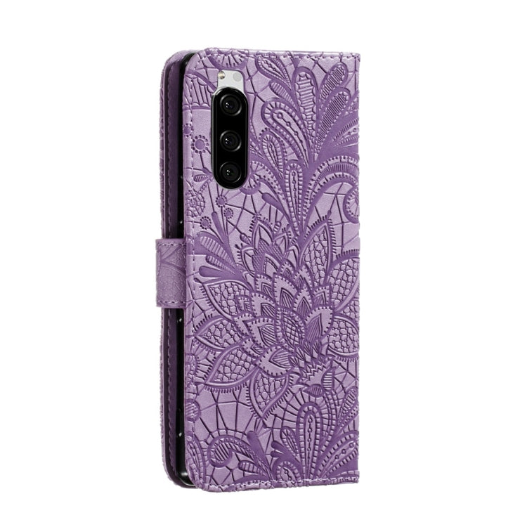 For Sony Xperia 5 Lace Flower Horizontal Flip Leather Case with Holder & Card Slots & Wallet & Photo Frame