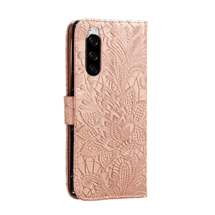 For Sony Xperia 5 Lace Flower Horizontal Flip Leather Case with Holder & Card Slots & Wallet & Photo Frame