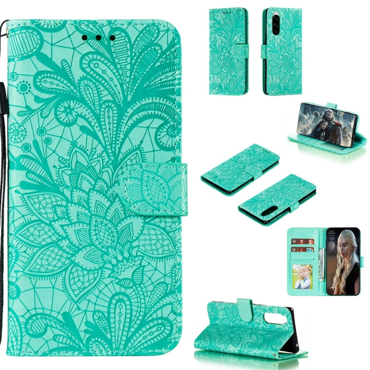 For Sony Xperia 5 Lace Flower Horizontal Flip Leather Case with Holder & Card Slots & Wallet & Photo Frame