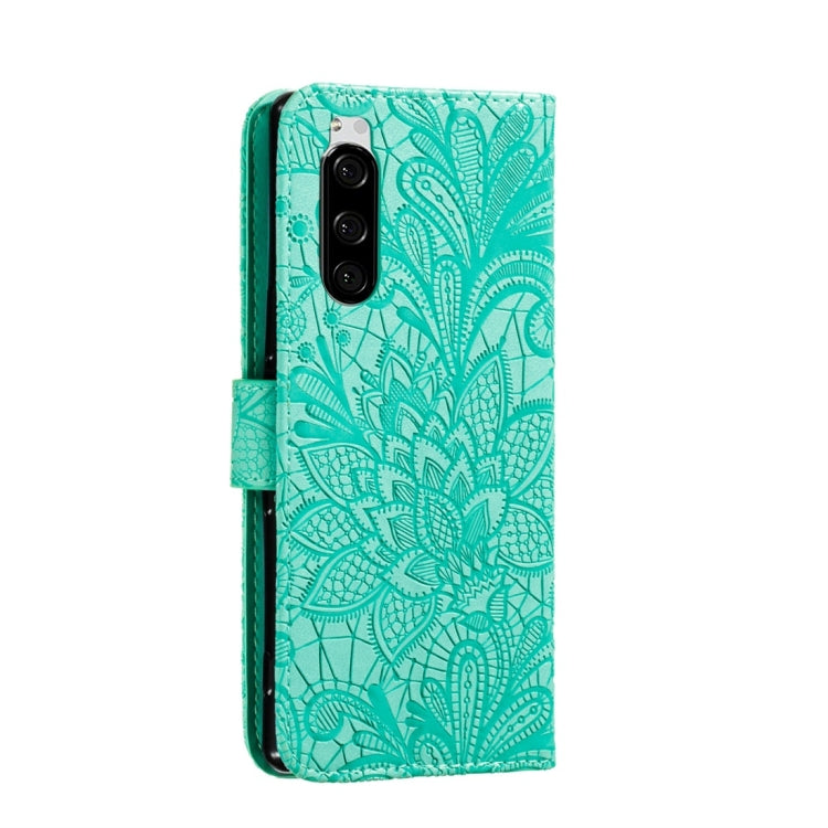 For Sony Xperia 5 Lace Flower Horizontal Flip Leather Case with Holder & Card Slots & Wallet & Photo Frame