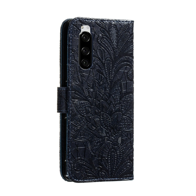 For Sony Xperia 5 Lace Flower Horizontal Flip Leather Case with Holder & Card Slots & Wallet & Photo Frame
