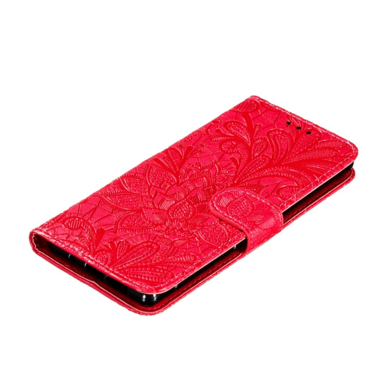 For Sony Xperia 5 Lace Flower Horizontal Flip Leather Case with Holder & Card Slots & Wallet & Photo Frame