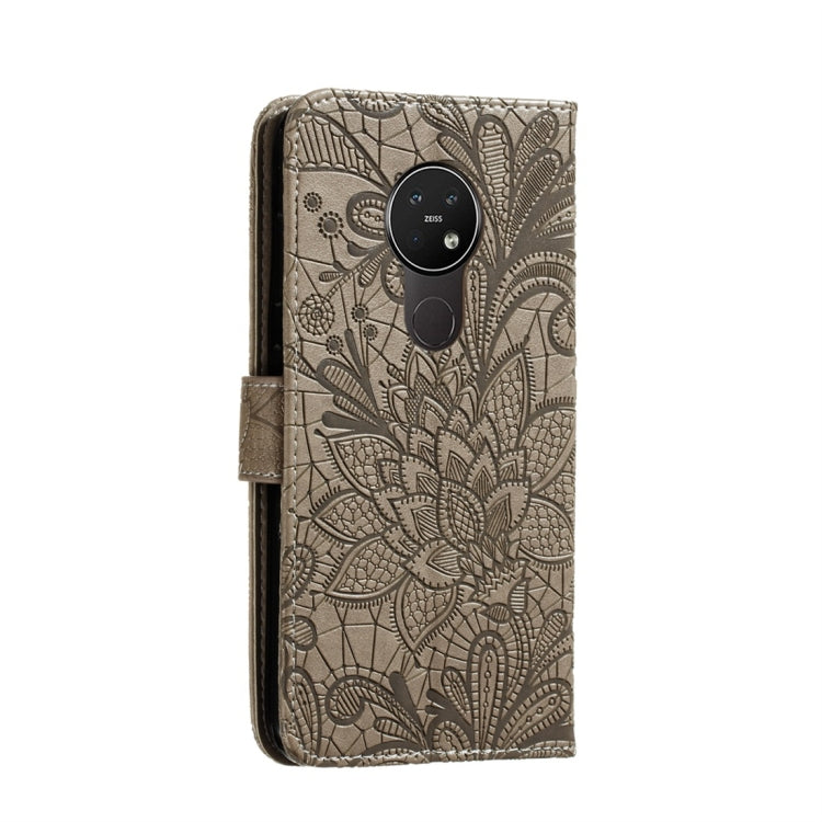 For Nokia 7.2 Lace Flower Horizontal Flip Leather Case with Holder & Card Slots & Wallet & Photo Frame