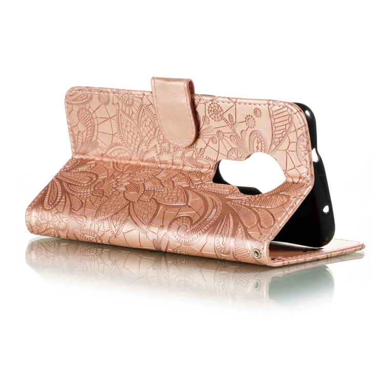 For Nokia 7.2 Lace Flower Horizontal Flip Leather Case with Holder & Card Slots & Wallet & Photo Frame