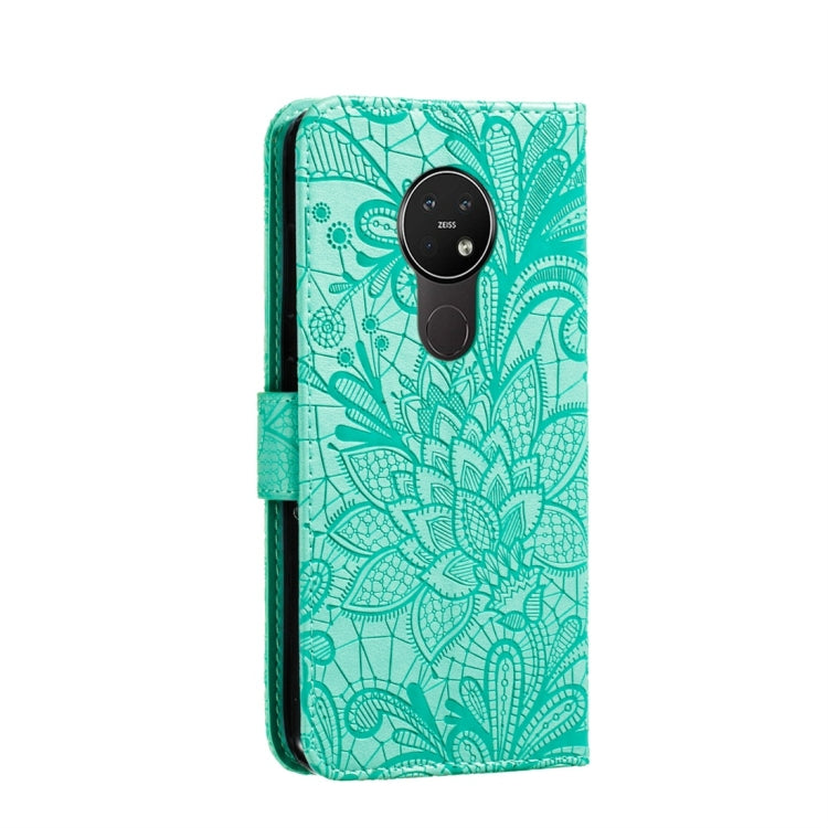 For Nokia 7.2 Lace Flower Horizontal Flip Leather Case with Holder & Card Slots & Wallet & Photo Frame