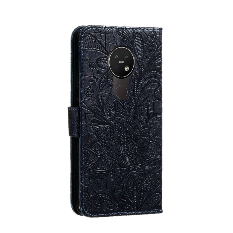 For Nokia 7.2 Lace Flower Horizontal Flip Leather Case with Holder & Card Slots & Wallet & Photo Frame