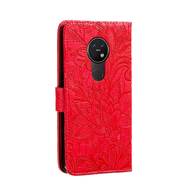 For Nokia 7.2 Lace Flower Horizontal Flip Leather Case with Holder & Card Slots & Wallet & Photo Frame