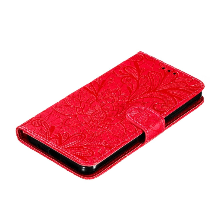For Nokia 7.2 Lace Flower Horizontal Flip Leather Case with Holder & Card Slots & Wallet & Photo Frame