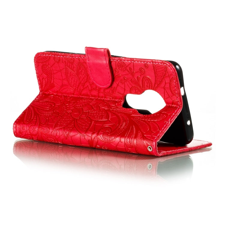 For Nokia 7.2 Lace Flower Horizontal Flip Leather Case with Holder & Card Slots & Wallet & Photo Frame