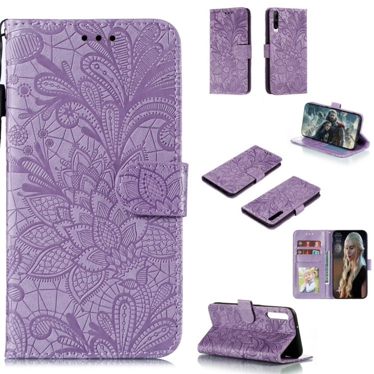 For Huawei Honor Play 3 Lace Flower Horizontal Flip Leather Case with Holder & Card Slots & Wallet & Photo Frame