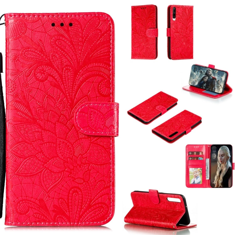 For Huawei Honor Play 3 Lace Flower Horizontal Flip Leather Case with Holder & Card Slots & Wallet & Photo Frame