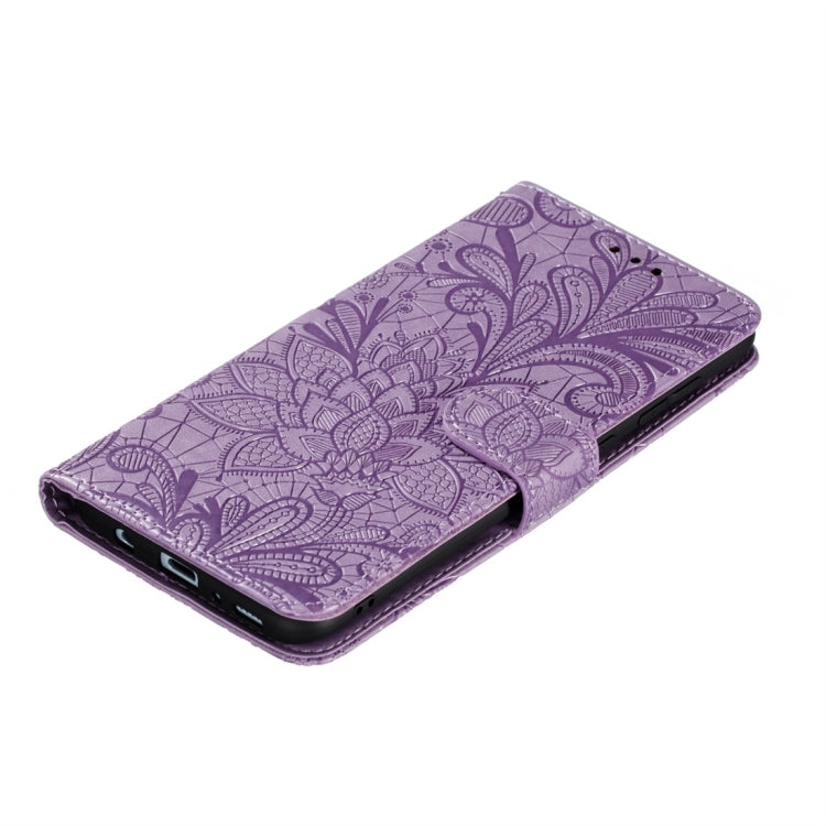 For Galaxy A70s Lace Flower Horizontal Flip Leather Case with Holder & Card Slots & Wallet & Photo Frame