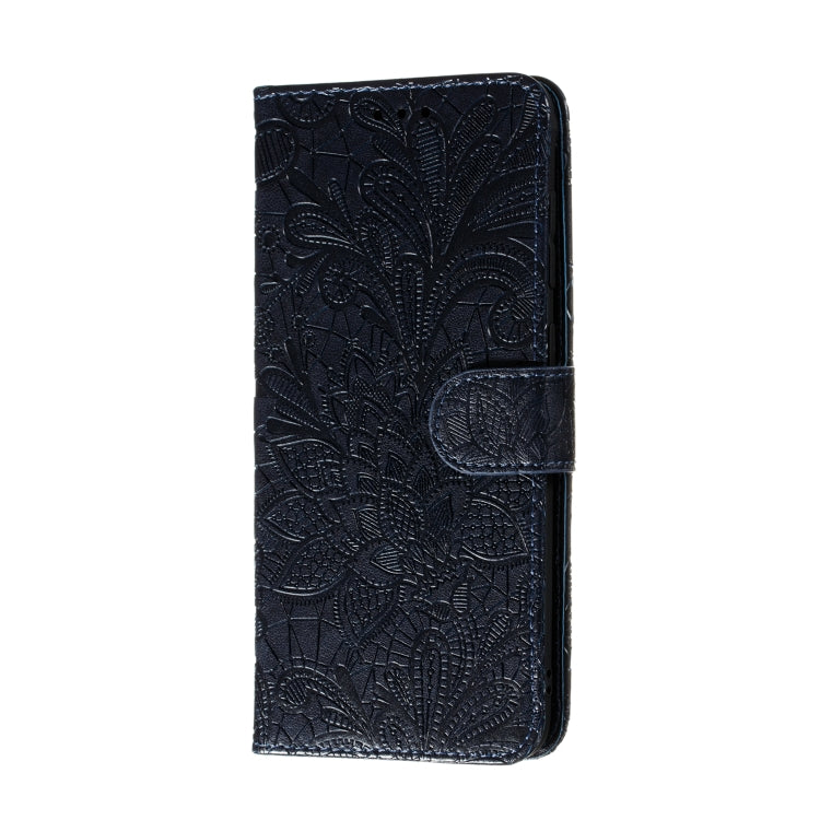 For Galaxy A70s Lace Flower Horizontal Flip Leather Case with Holder & Card Slots & Wallet & Photo Frame
