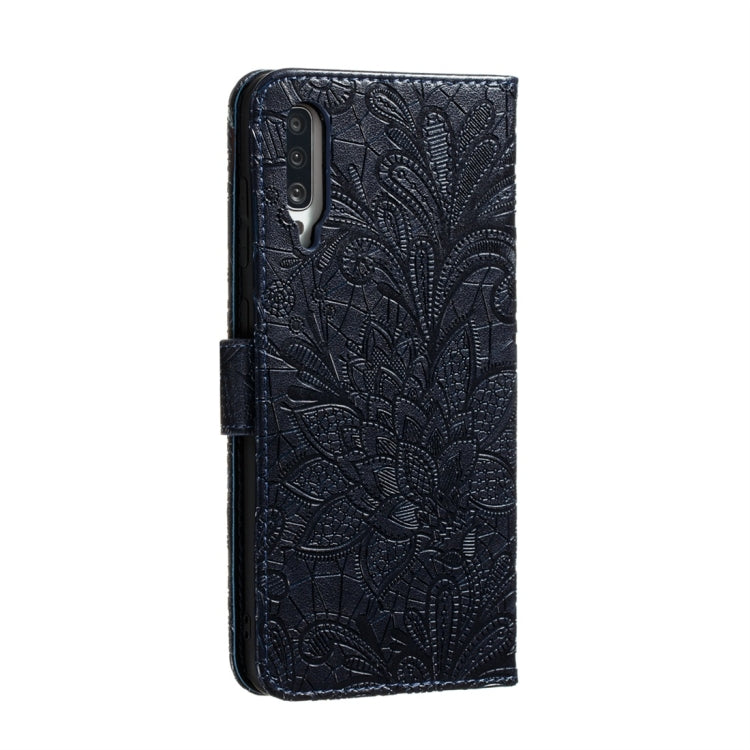 For Galaxy A70s Lace Flower Horizontal Flip Leather Case with Holder & Card Slots & Wallet & Photo Frame