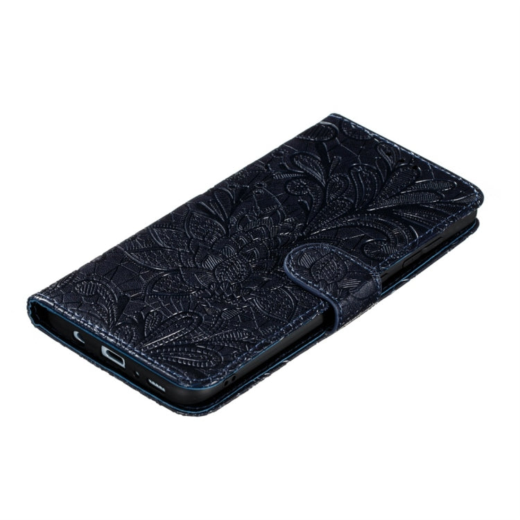 For Galaxy A70s Lace Flower Horizontal Flip Leather Case with Holder & Card Slots & Wallet & Photo Frame