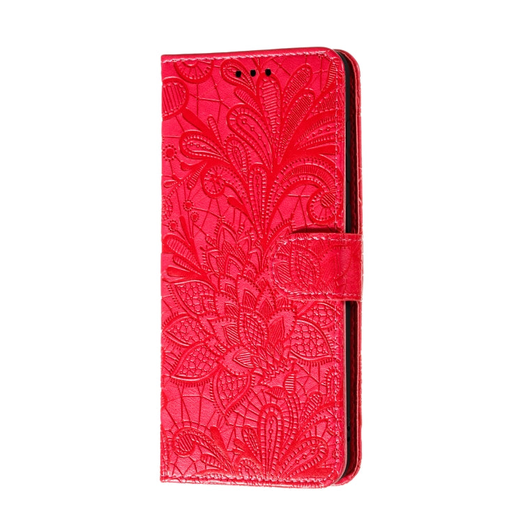 For Galaxy A70s Lace Flower Horizontal Flip Leather Case with Holder & Card Slots & Wallet & Photo Frame