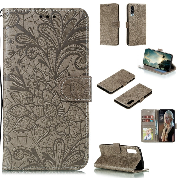 For Galaxy A90 5G Lace Flower Horizontal Flip Leather Case with Holder & Card Slots & Wallet & Photo Frame