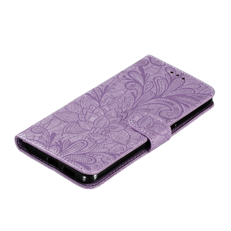 For Galaxy A90 5G Lace Flower Horizontal Flip Leather Case with Holder & Card Slots & Wallet & Photo Frame