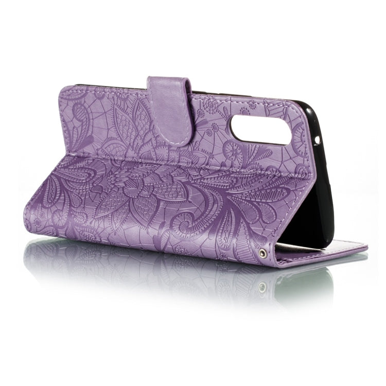 For Galaxy A90 5G Lace Flower Horizontal Flip Leather Case with Holder & Card Slots & Wallet & Photo Frame