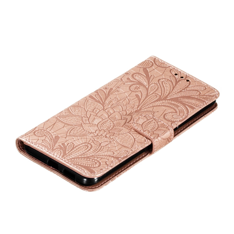 For Galaxy A90 5G Lace Flower Horizontal Flip Leather Case with Holder & Card Slots & Wallet & Photo Frame