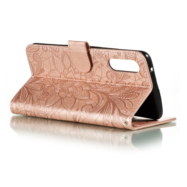 For Galaxy A90 5G Lace Flower Horizontal Flip Leather Case with Holder & Card Slots & Wallet & Photo Frame