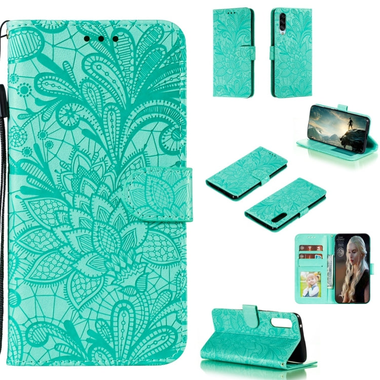 For Galaxy A90 5G Lace Flower Horizontal Flip Leather Case with Holder & Card Slots & Wallet & Photo Frame