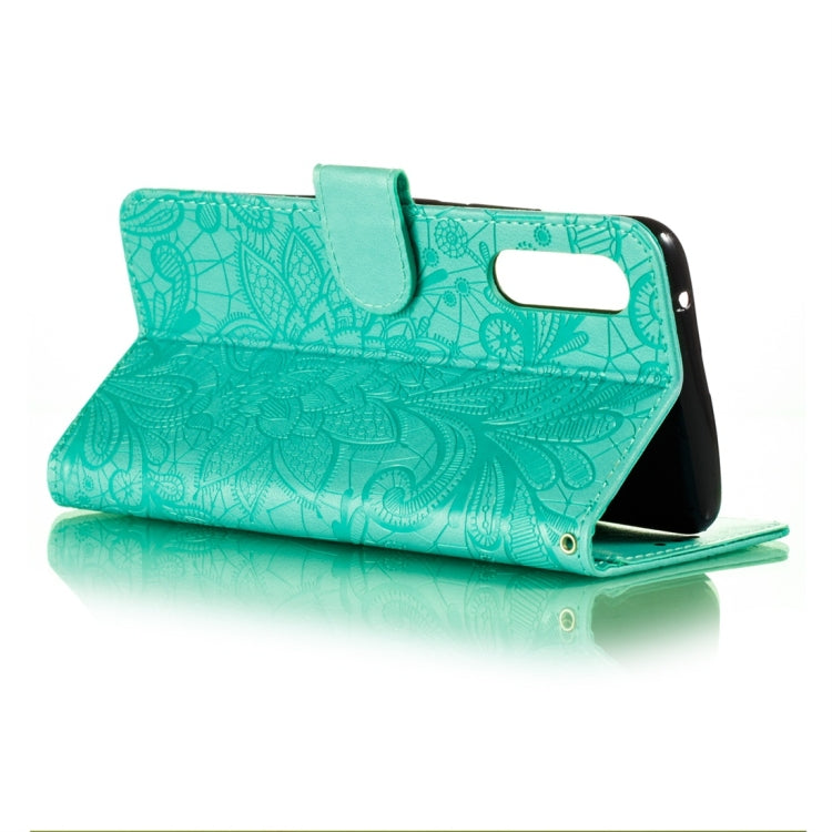 For Galaxy A90 5G Lace Flower Horizontal Flip Leather Case with Holder & Card Slots & Wallet & Photo Frame