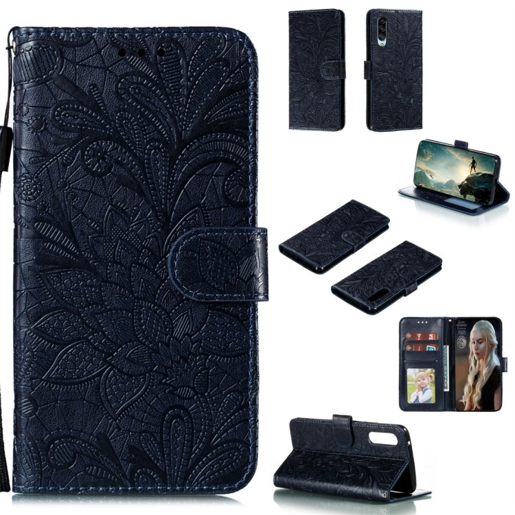 For Galaxy A90 5G Lace Flower Horizontal Flip Leather Case with Holder & Card Slots & Wallet & Photo Frame