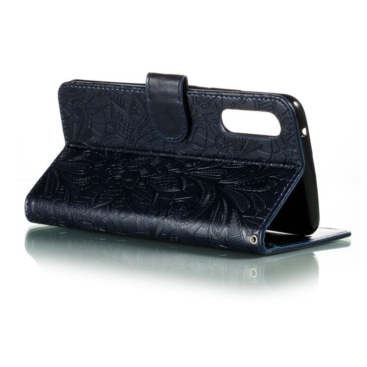 For Galaxy A90 5G Lace Flower Horizontal Flip Leather Case with Holder & Card Slots & Wallet & Photo Frame