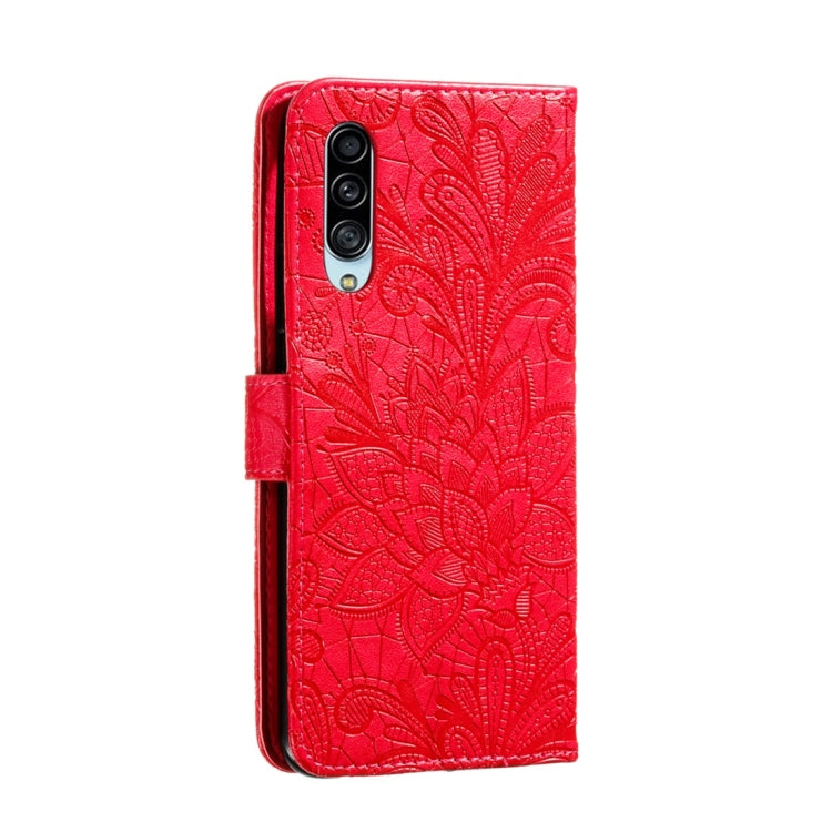 For Galaxy A90 5G Lace Flower Horizontal Flip Leather Case with Holder & Card Slots & Wallet & Photo Frame